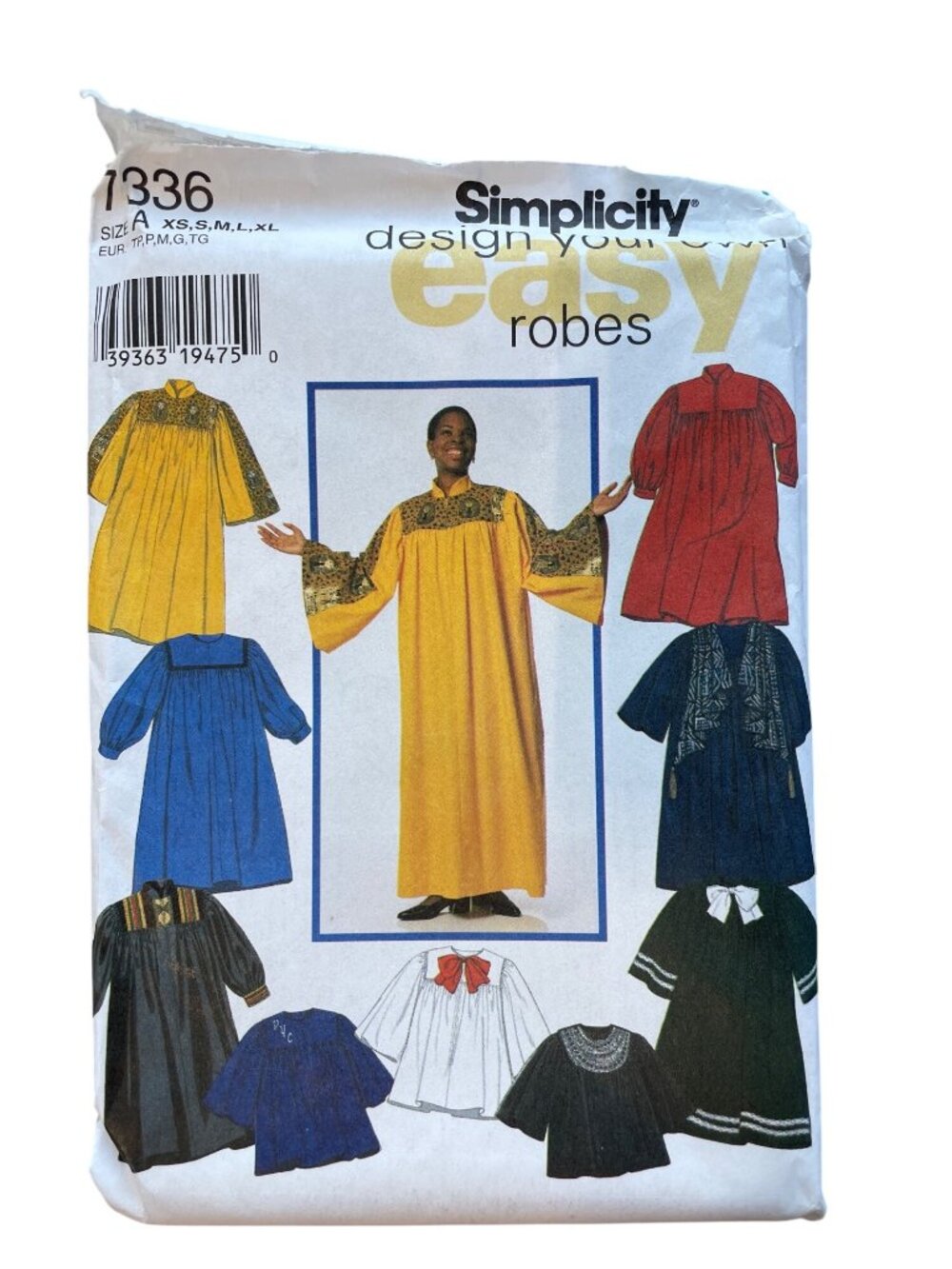 Vintage 90s Simplicity 7336 Sewing Pattern XS-XL Choir Graduation Robes UNCUT